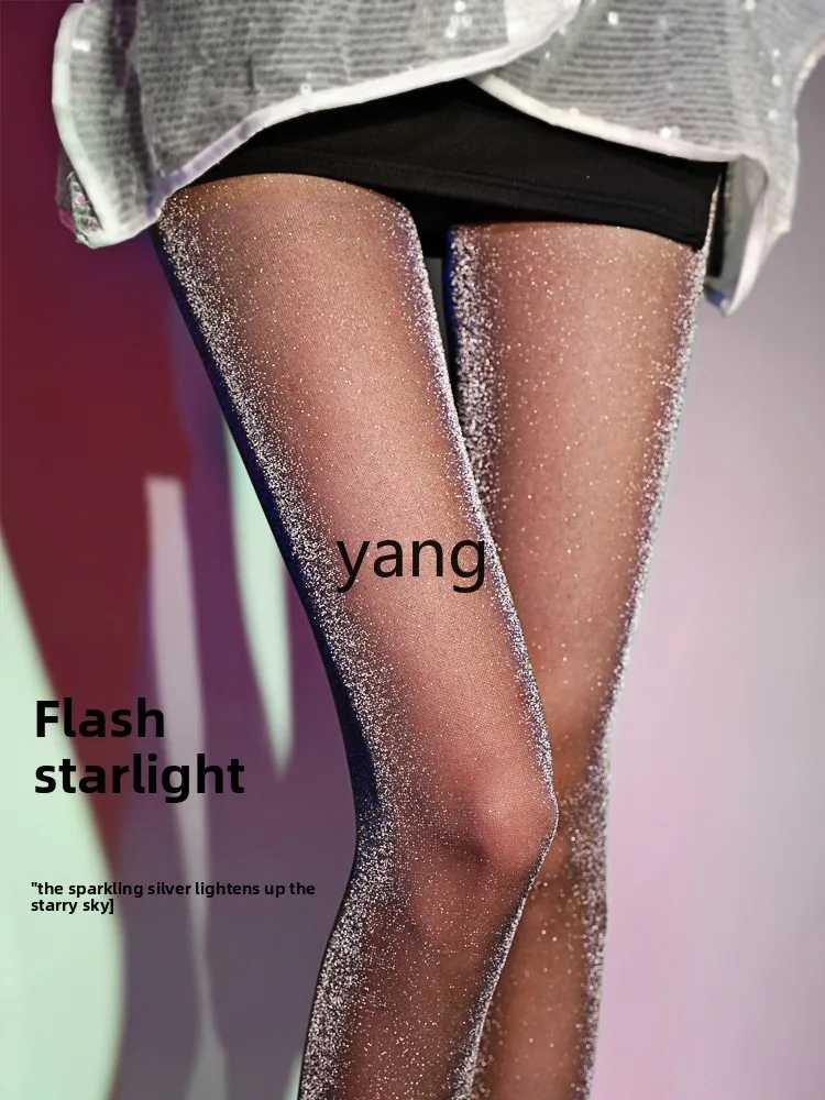 LMM black silk super flash luxury stockings women's summer thin pantyhose