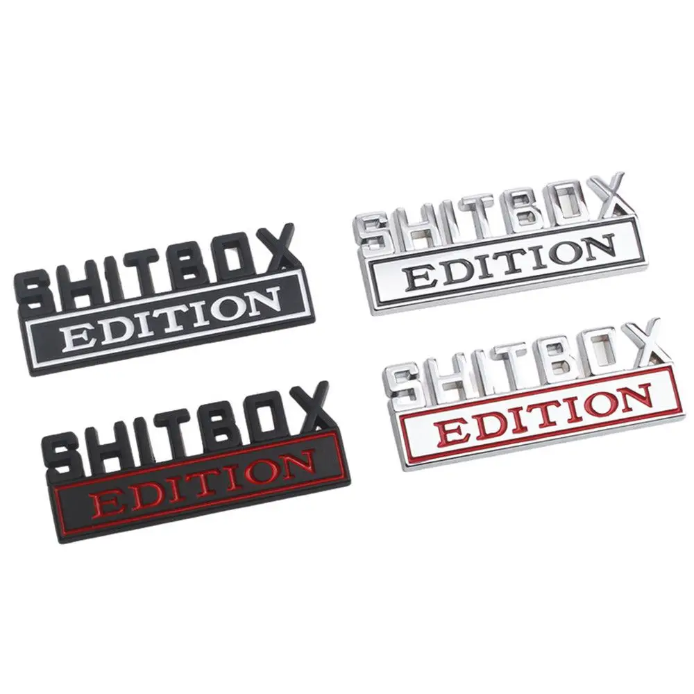Хит продаж, металлическая наклейка на автомобиль, грузовик, 3D наклейка на автомобильные эмблемы SHITBOX, хромированный металлический значок для Chevrolet | Chevy