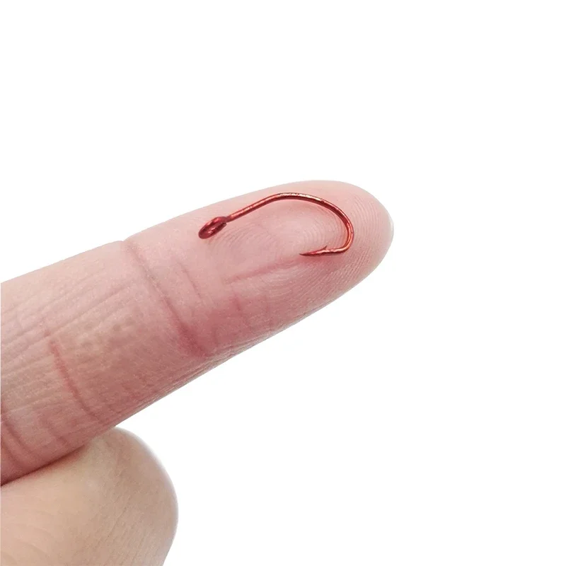 20pcs High Carbon Steel Fishing Red Single Hook For Lure Spoon Carp Sharp Hook Fishing Hook With Ring Fish Hooks Fishing Tackle