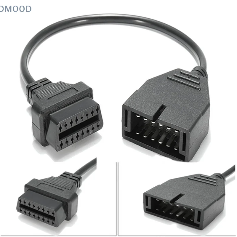 

12-контактный разъем GM к OBDI OBDII 16-контактный разъем адаптера Диагностический кабель для автомобильного двигателя