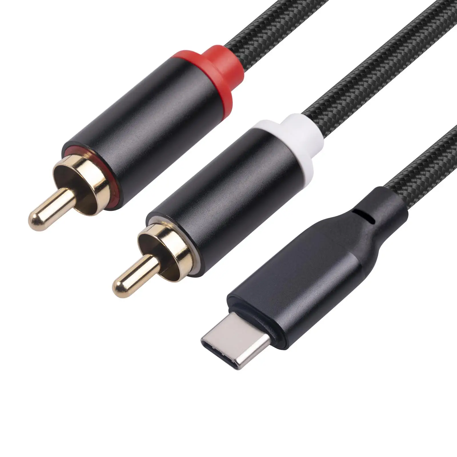 USB to 2RCA Audio Cable with Decoding Chip for Phone Computer Speaker Amplifier