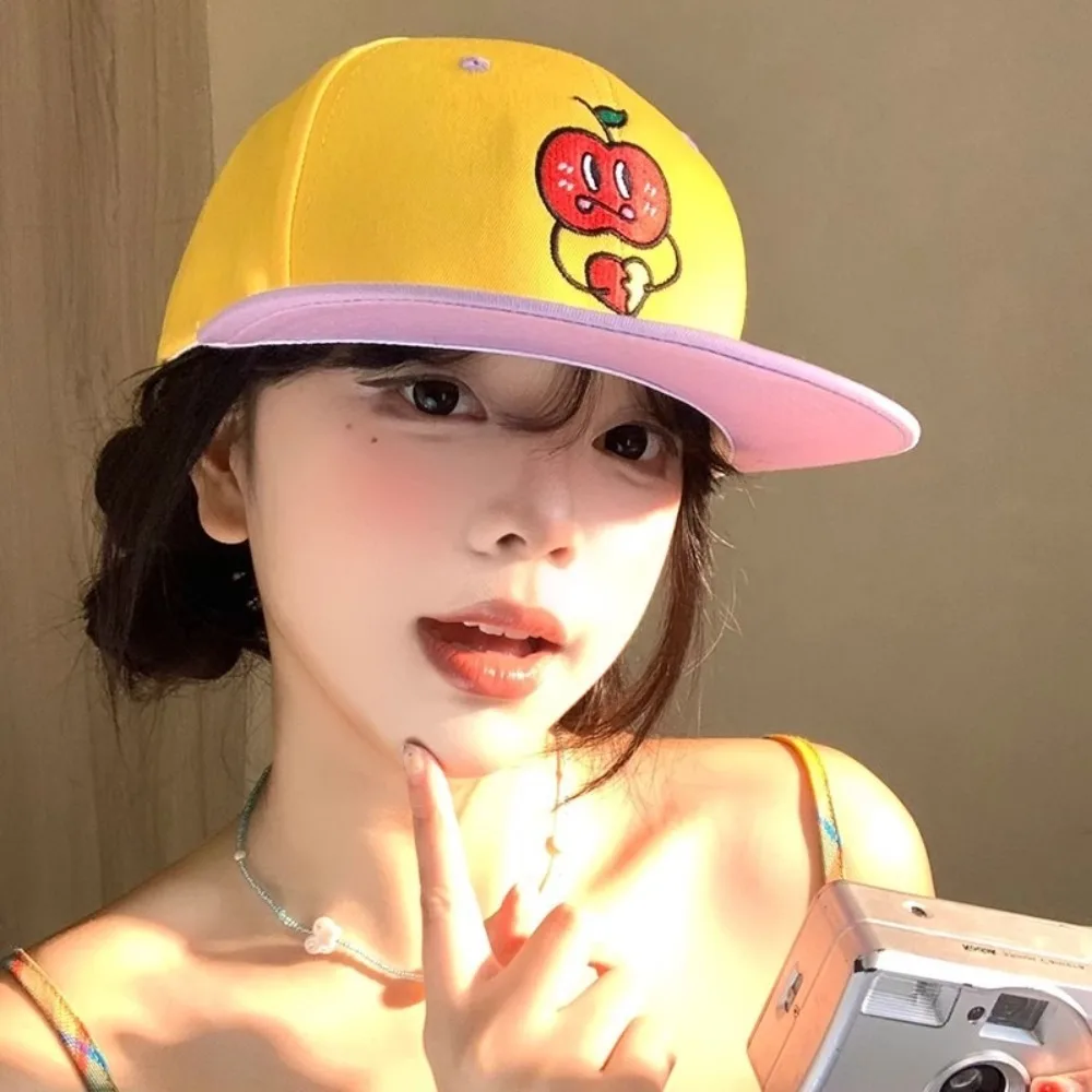 

Casual Cute Baseball Caps Unisex Cartoon Peaked Caps Flat Brimmed Sunscreen Hip-hop Hat Men Women