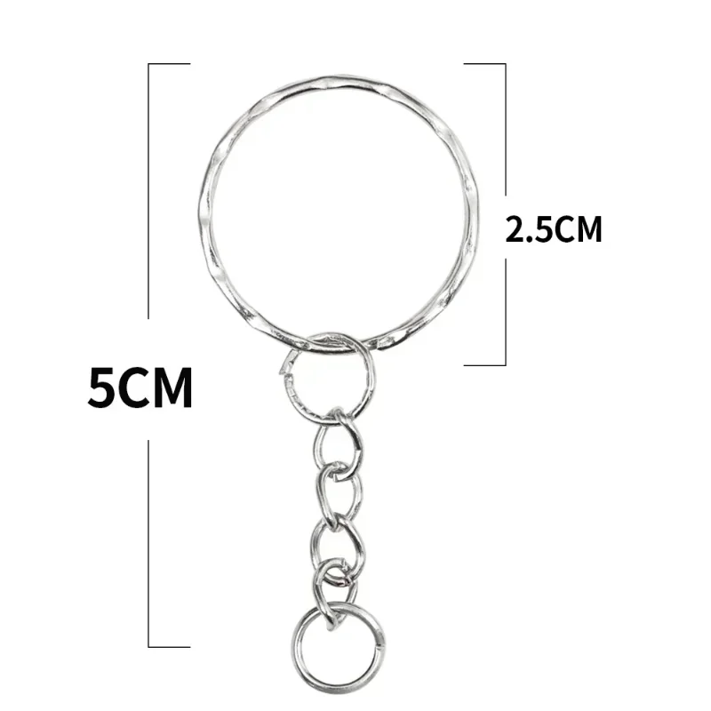 100/50pcs Metal Blank Keyring Keychain Split Rings Keyfob Key Rings Lobster Clasp KeyChain Key Pendant Ring Stainless Steel Ring
