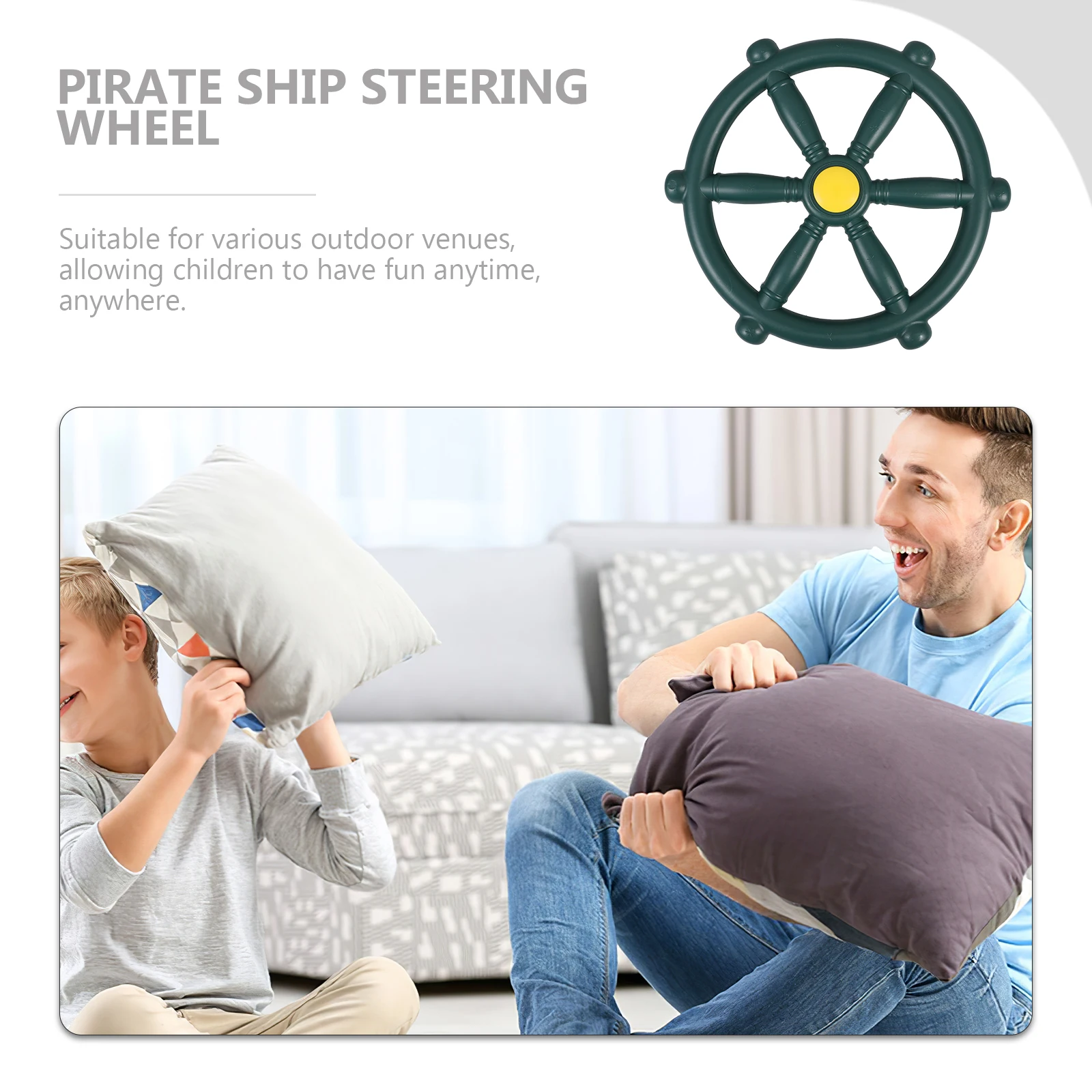 Pirate Ship Steering Wheel Sturdy Plastic Backyard Playset Swing Attachment Part Playground Game Wheel Outdoor Swing Supply