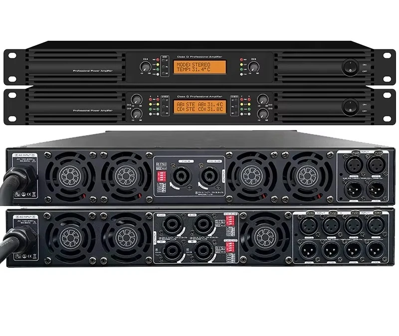 4 Channel High Power Professional Power Amplifier 4x3500W High Temperature Resistant Gallium Nitride Power Amplifier