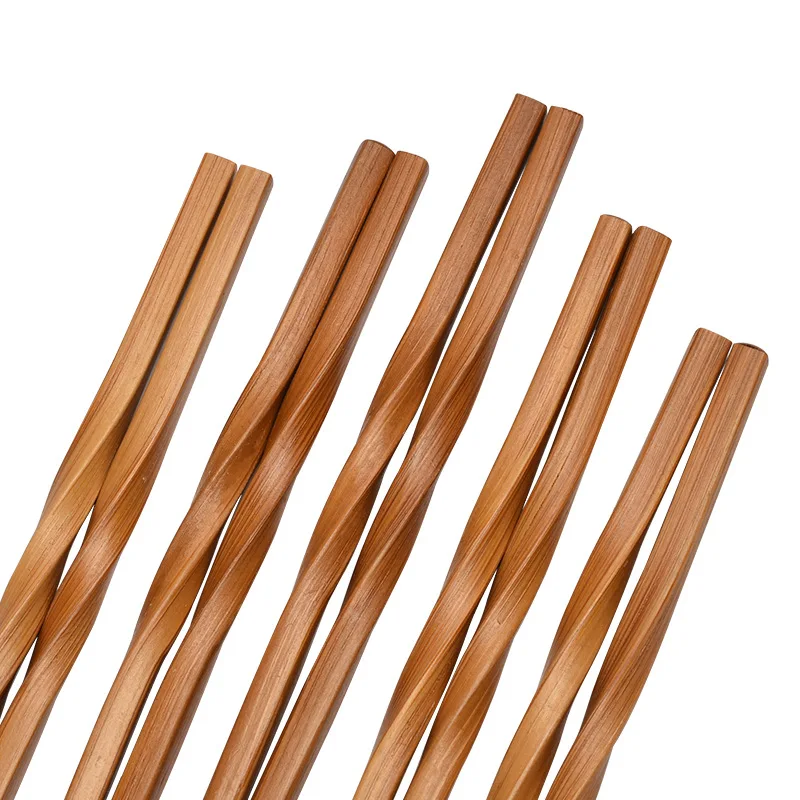 200Pair/Lot Bamboo Wood Tableware Household Hotels Bamboo Japanese Pointed Chopsticks Carbonized Chopsticks Wholesale