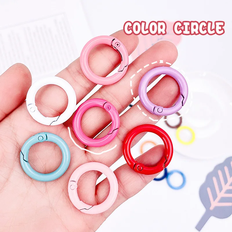 10/50Pcs 23mm Metal O Ring Spring Clasp Openable Round Carabiner Keychain Clips Hook Dog Chain DIY Craft Buckle Accessories