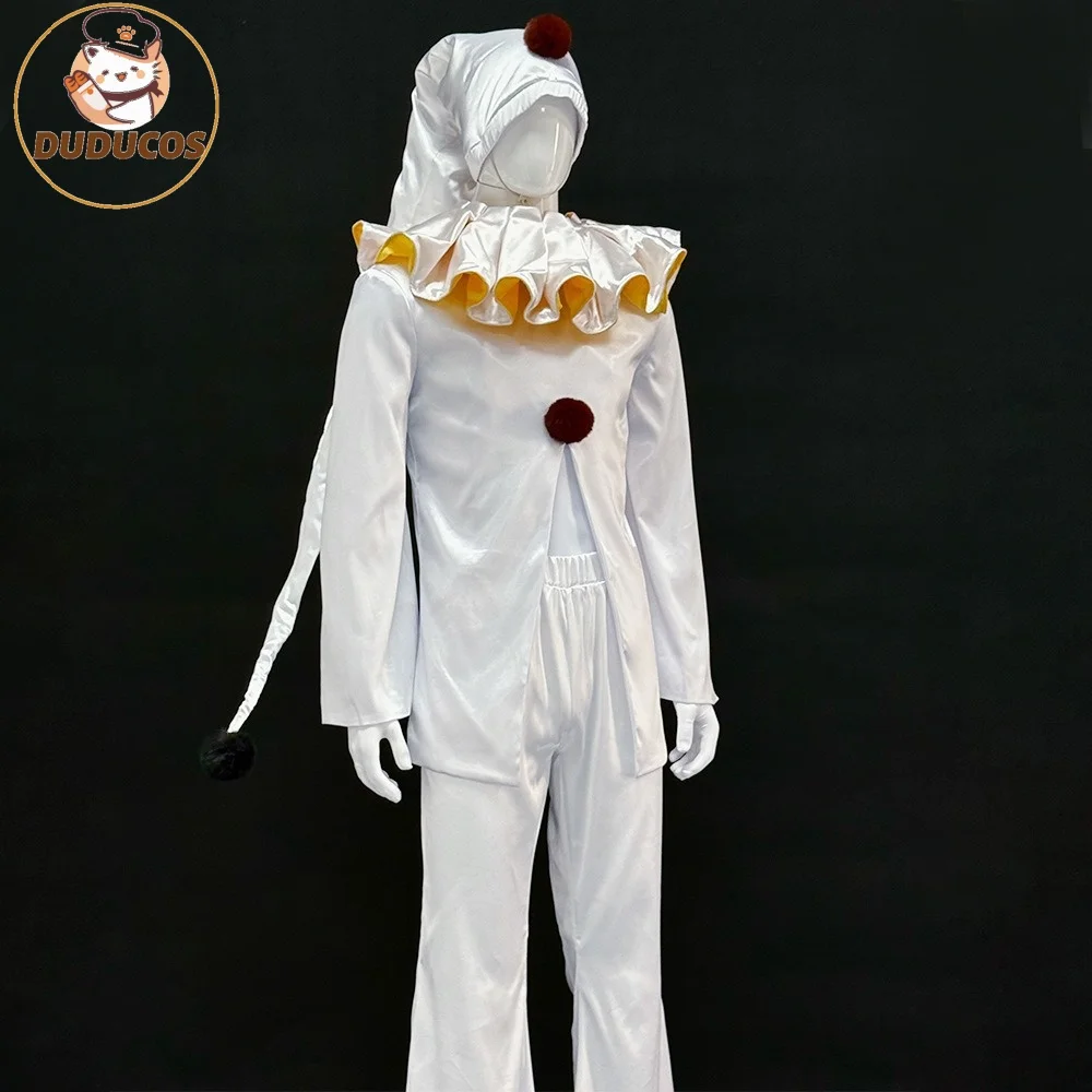 DUDU-R The Freak Circus White Pierrot Clown Cosplay Costume Halloween view 4