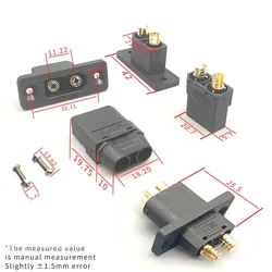 Black XT90E-M Battery Connection Plug Gold-Plated Male Connector DIY Connecting Parts for XT90 RC Aircraft Drone FPV