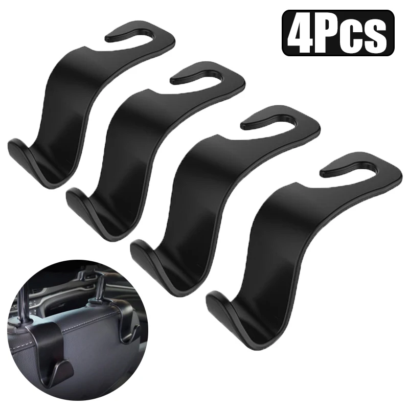 

1/2/4Pcs Universal Car Seat Back Hook Car Accessories Interior Portable Hanger Holder Storage for Car Bag Purse Cloth Decoration