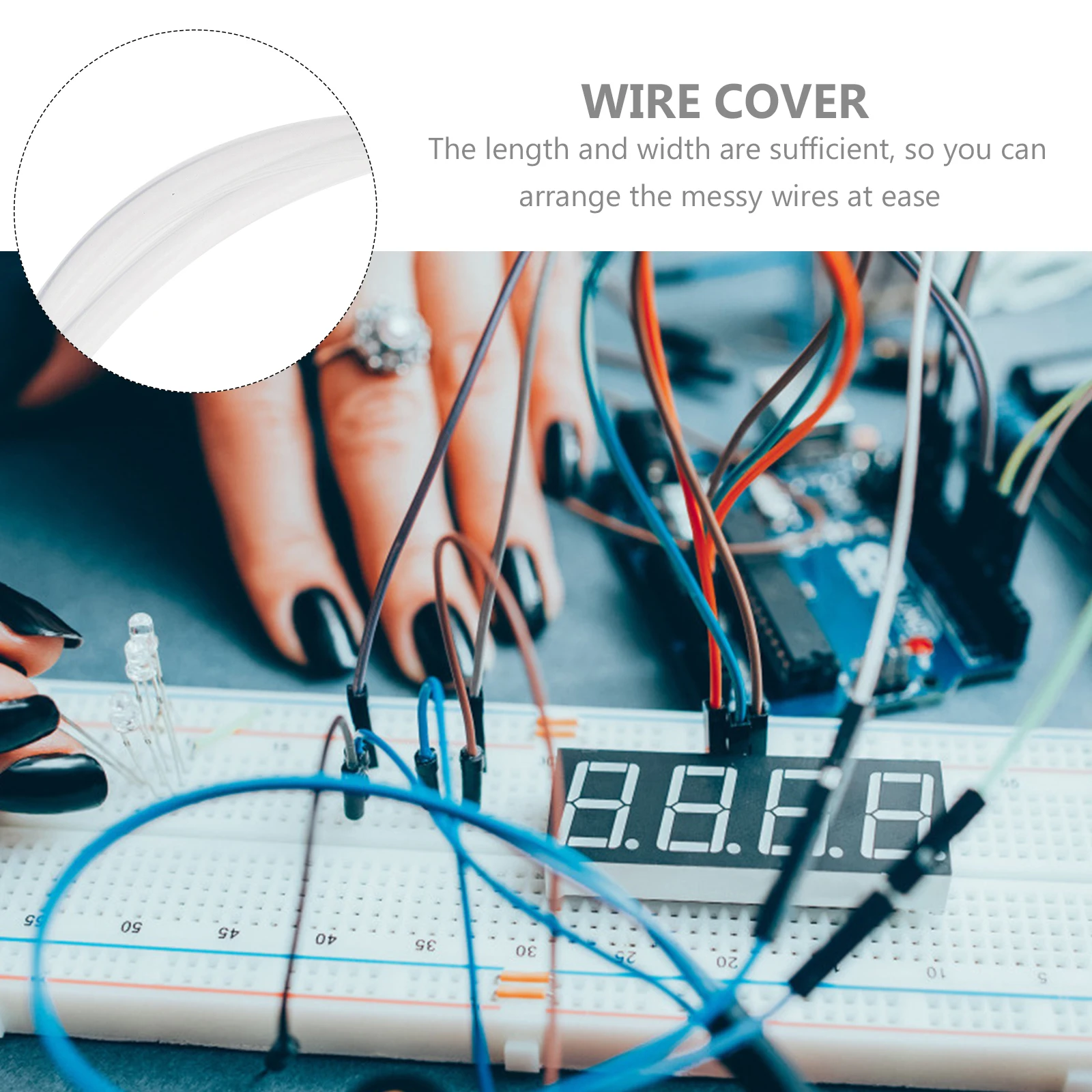

Hose Cable Protection Sleeve Protector High Temperature Resistance Wire Organizer White