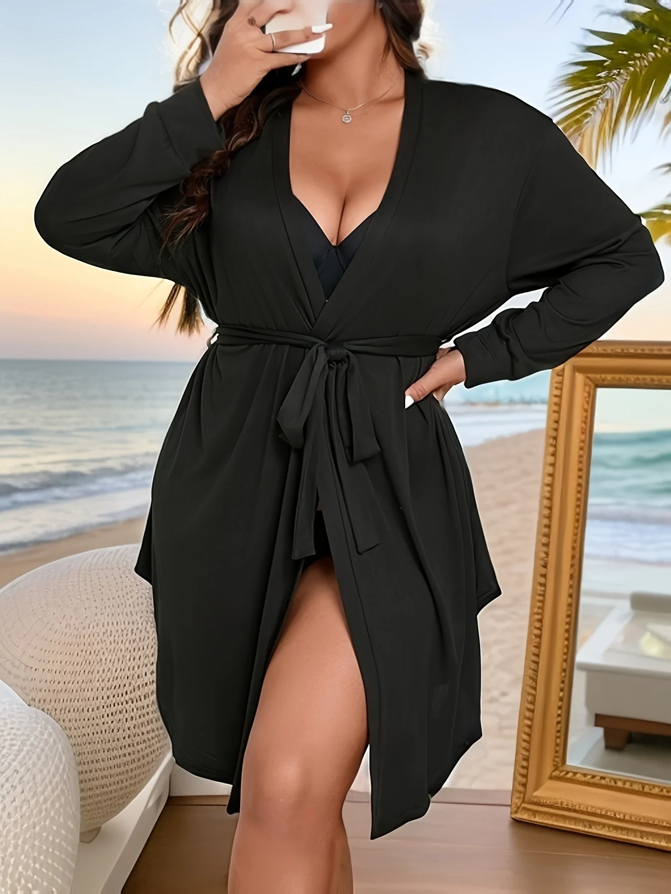 

Женская ночная рубашка больших размеров, свободная повседневная одежда для дома, пижамы с длинными рукавами, можно носить, длинная ночная рубашка