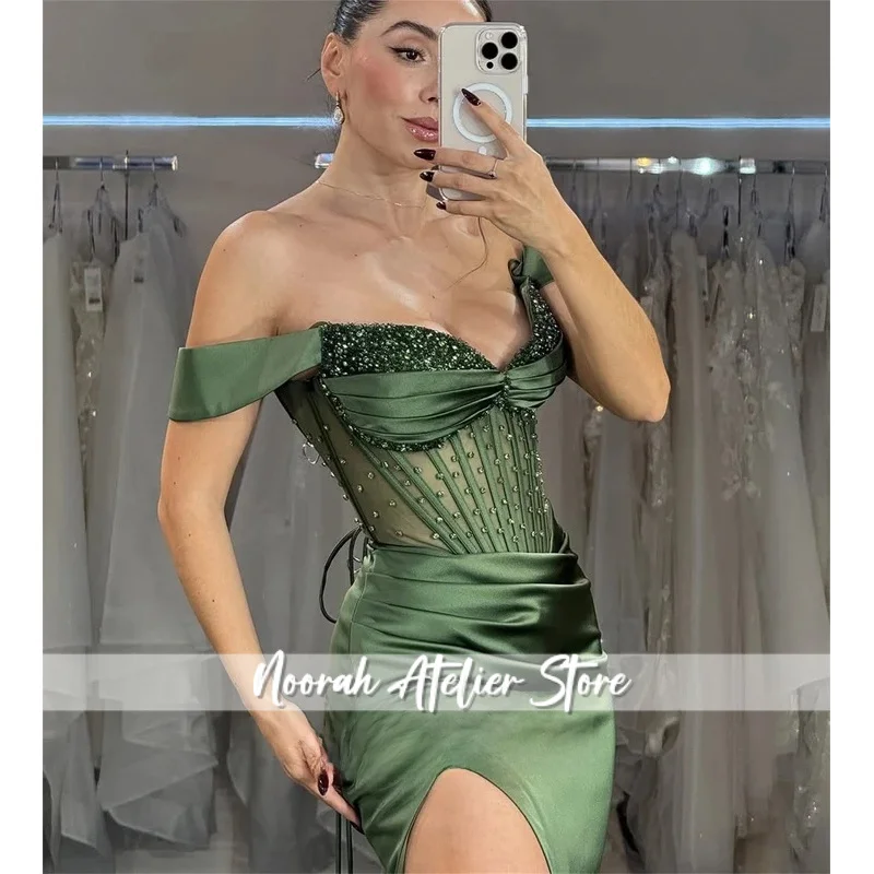 Vestido de gala personalizado, lujosos vestidos de noche para mujer para ocasiones especiales, decoración de cuentas de sirena, vestidos de graduación