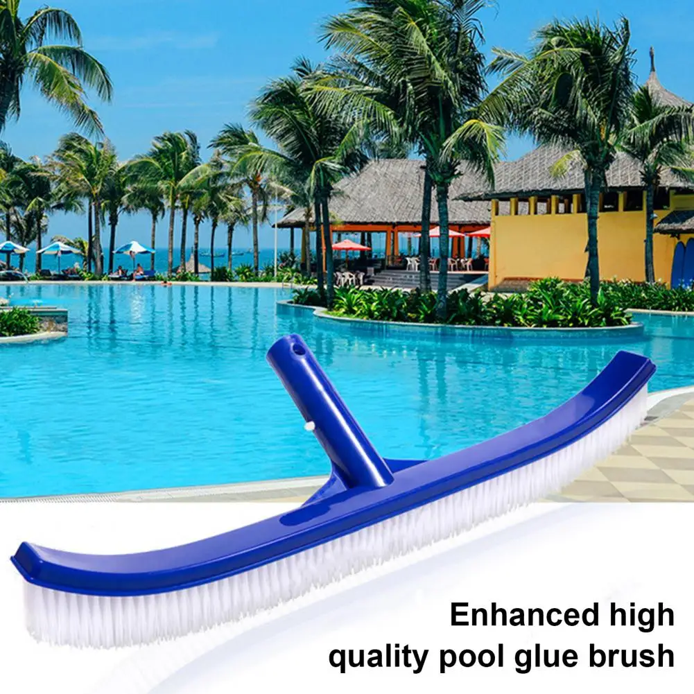 Pool Brush Pool Floor Brush High-efficiency Pool Brush Head with Curved Ends for Walls Floors 45cm Long Nylon Bristles Scrub