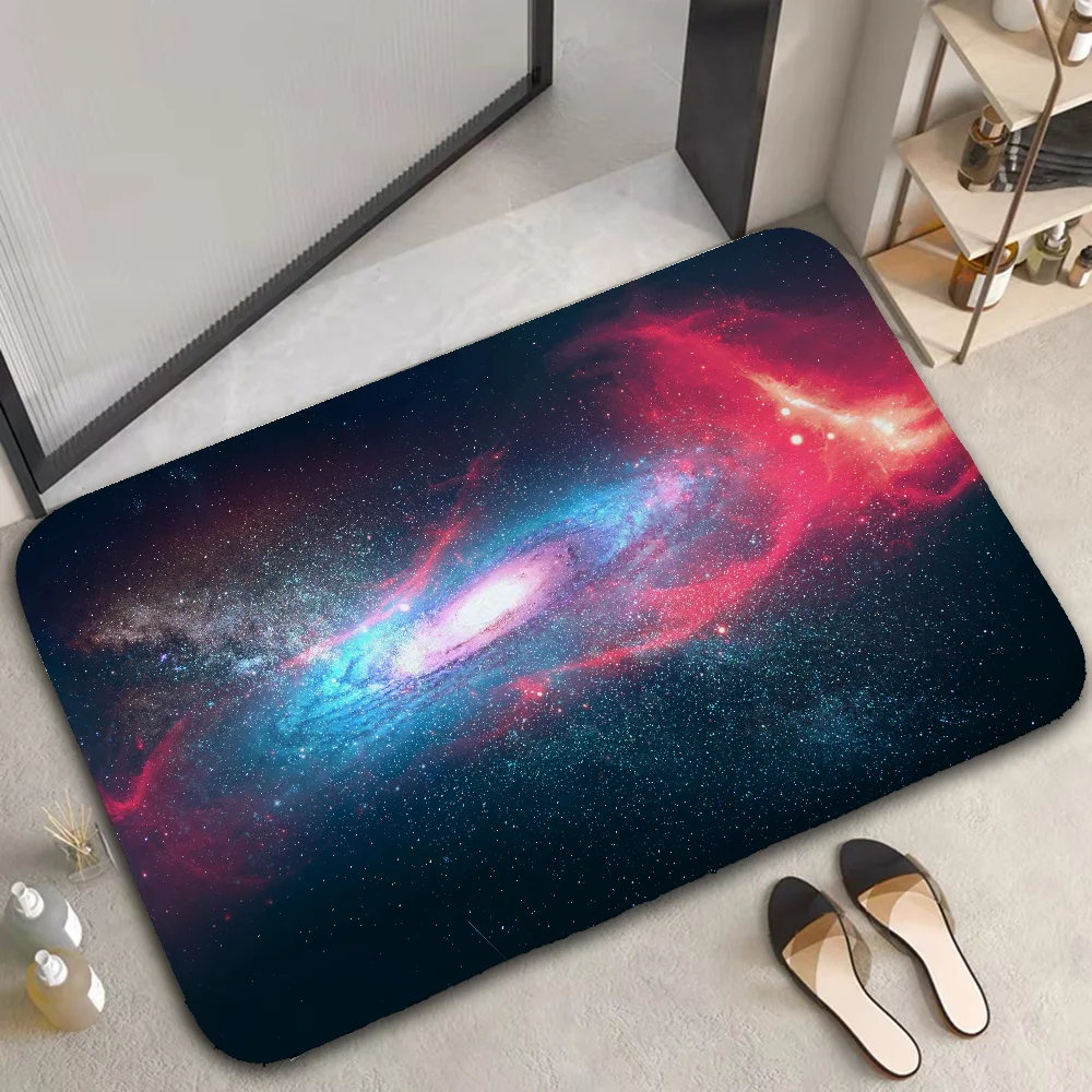 Galaxy Bathroom Rug Non-slip Kitchen Mat Floor Mats Rugs Carpet for Kitchen House Entrance Mat Foot Door Bath Prayer Home Garden