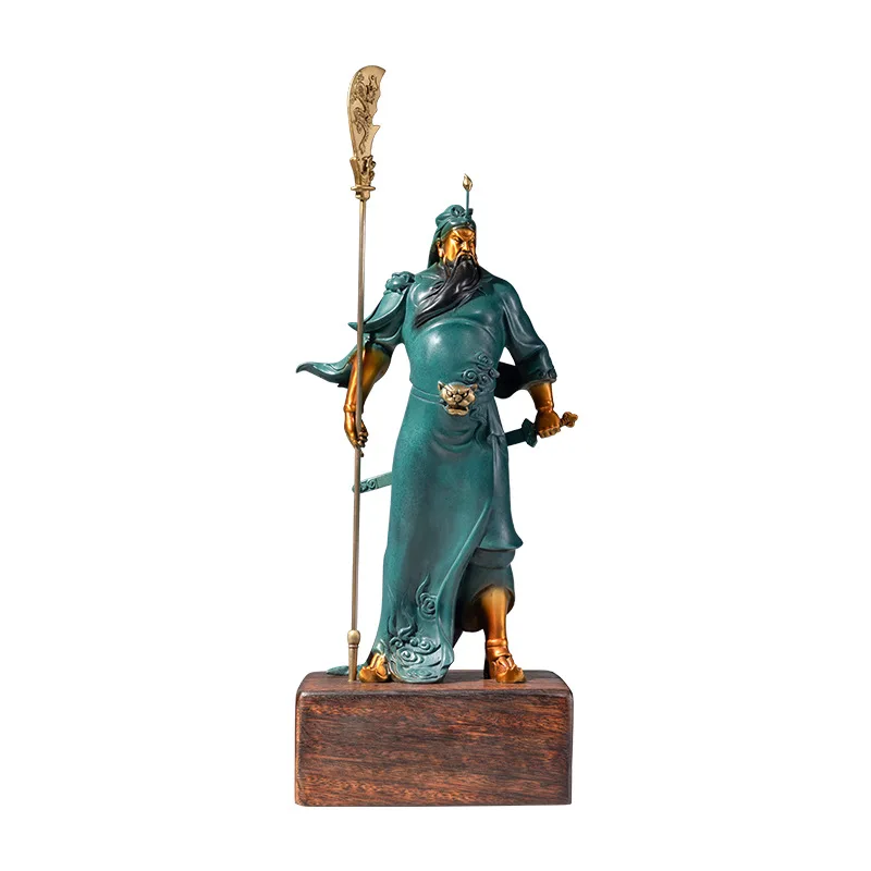 All-copper Buddha statue of Guan Gongshen, sculpture ornament, brass statue of Guan Erye, the god of martial arts