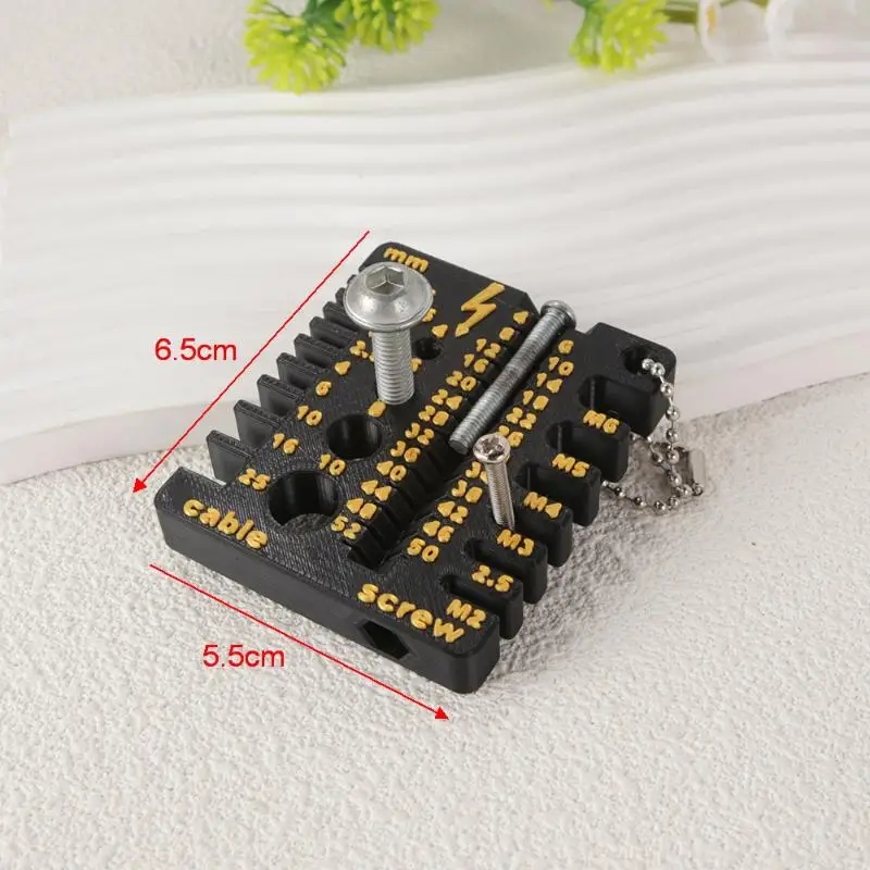 1 قطعة الجوز المحمولة ومثقاب الخشب الموضوع مدقق ثلاثية الأبعاد سلك مطبوع المسمار أداة قياس المسمار مثقاب الخشب مقياس ل المكسرات البراغي المواضيع