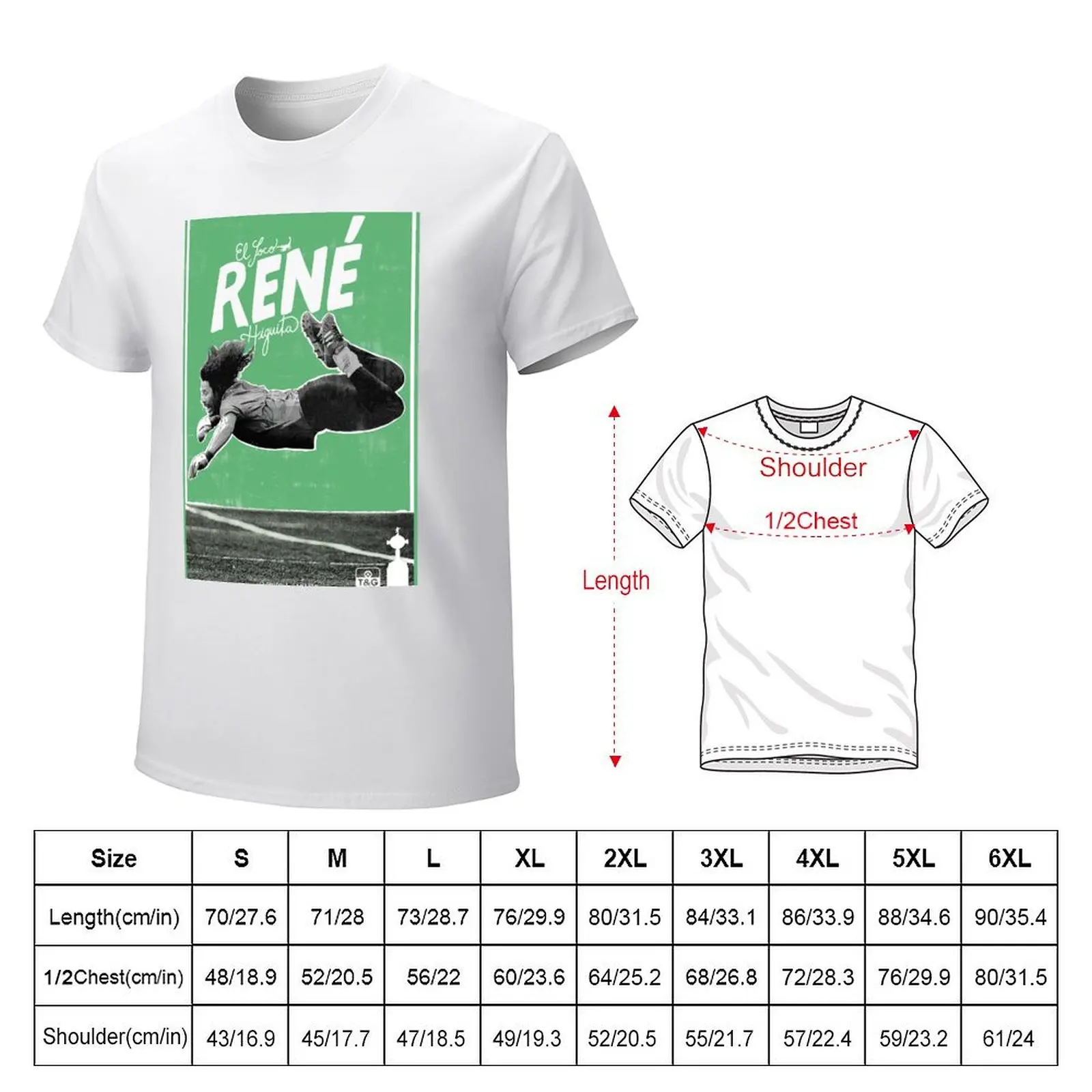 Rene Higuita T-Shirt graphics korean fashion mens t shirt