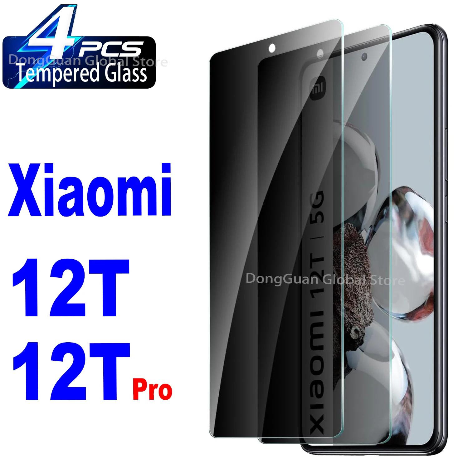 

For Xiaomi 12T / 12T Pro Anti Spy Tempered Glass Protector Privacy Screen Film