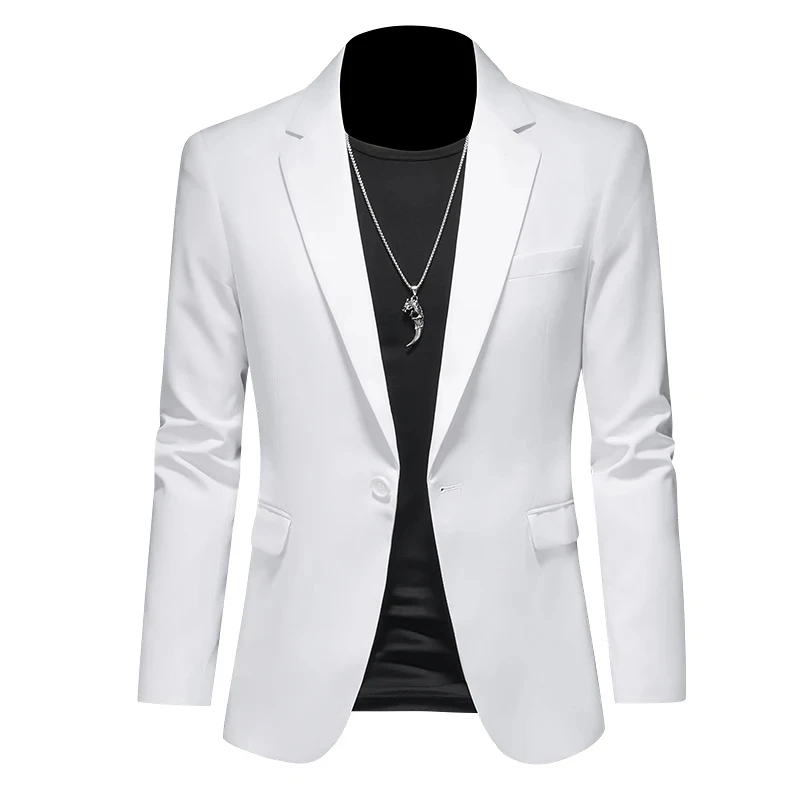 B05-Chaqueta informal de negocios para hombre, traje formal ajustado, a la moda, novedad