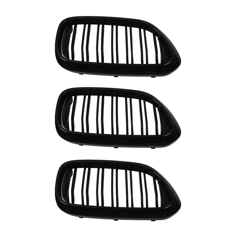 

3X Front Bumper Kidney Grille Grill For BMW G30 G31 5 Series 540I 550I With M-Performance Black Double Line Kidney Grill