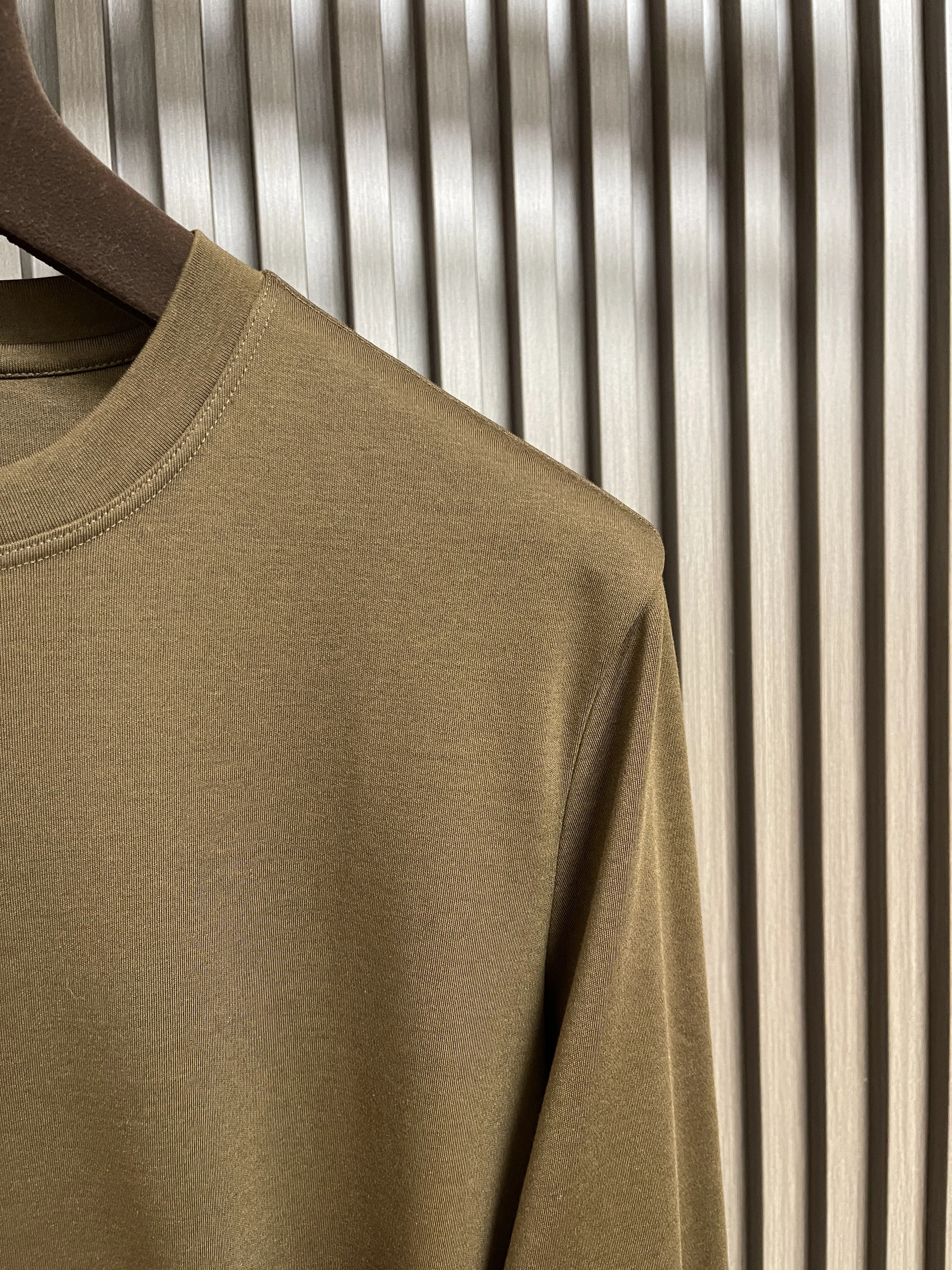 

Brio Italian 25aw cotton round neck long sleeve single bottom T-shirt