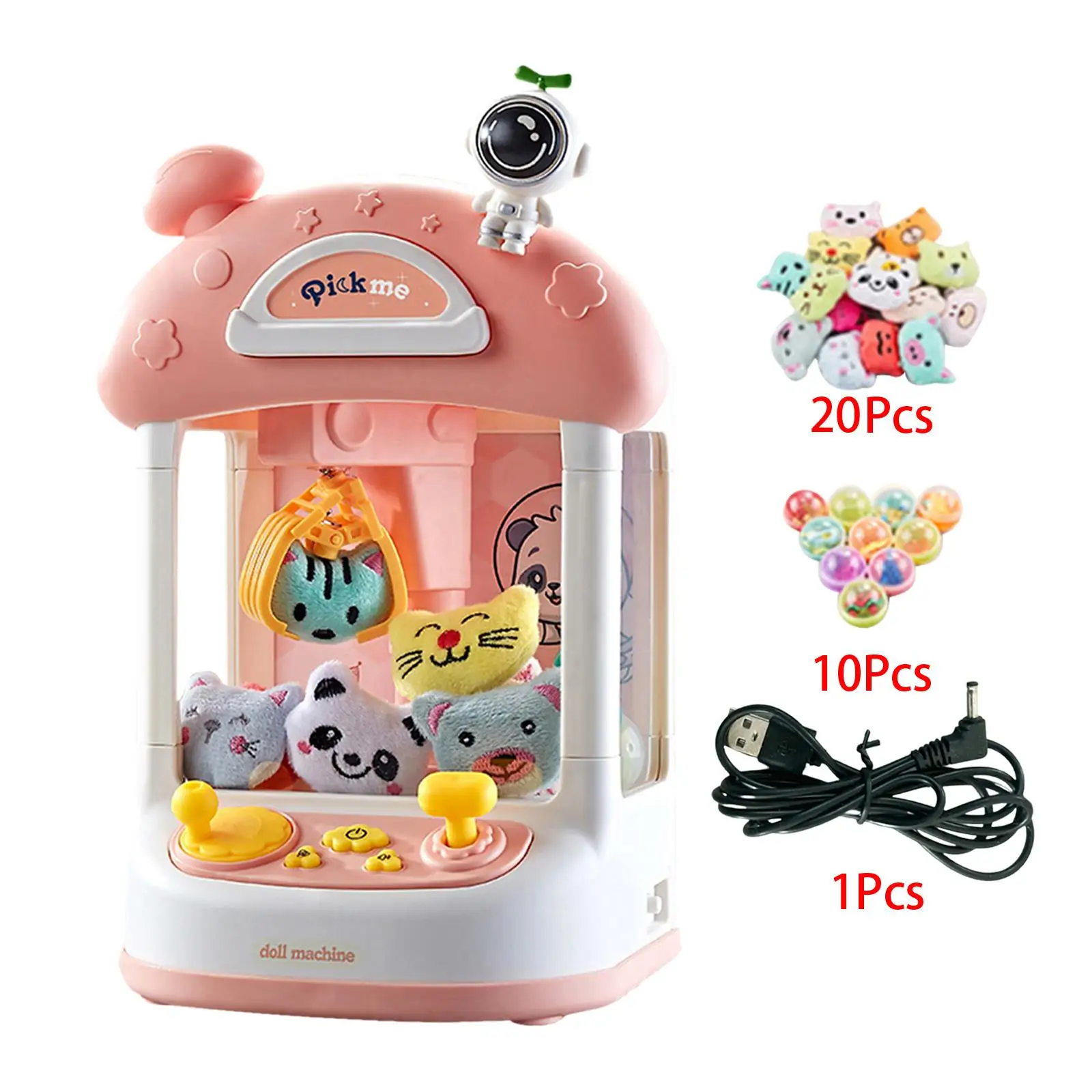 Mini Claw Machine, Arcade Claw Game with Light and Sounds, Indoor Toy Doll for