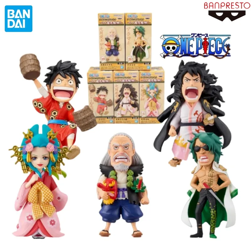 Original Genuine BANPRESTO One Piece WCF Land of Wano Finale 1 Luffy Kozuki Momonosuke Hiyori Sukiyaki Aramaki Anime Figures