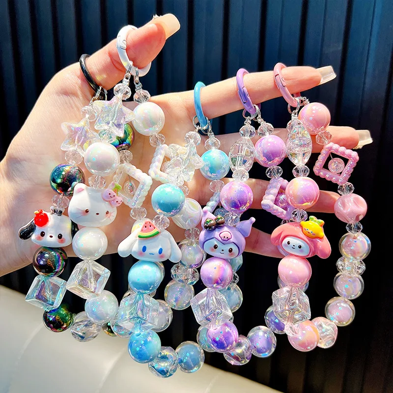 

Sanrio Melody Hello Kitty Kuromi Cinnamorol Acrylic Keychain Hand Chain Phone Chain Phone Jewelry Camera ornament Bag decoration