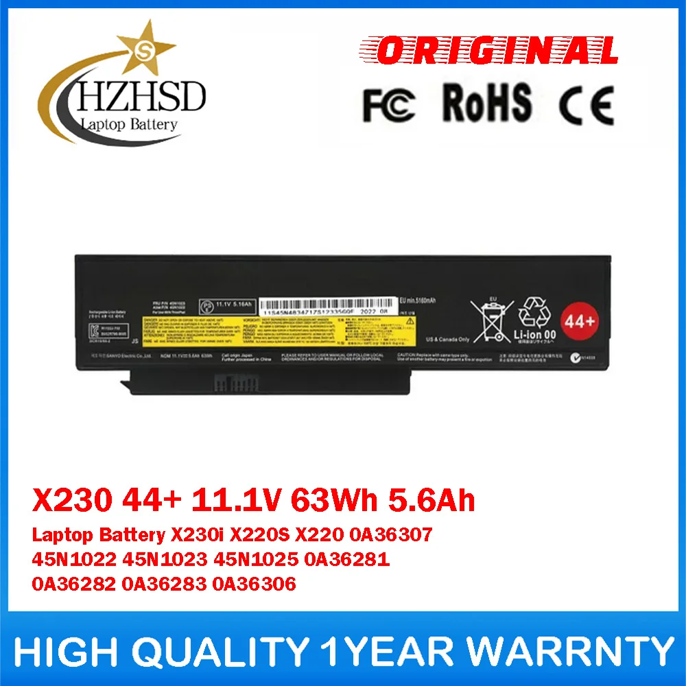 

X230 44+ 11.1V 63Wh 5.6Ah Genuine Original Laptop Battery For Lenovo X230i X220S 0A36307 45N1022 45N1023 45N1025 0A36281 0A36282