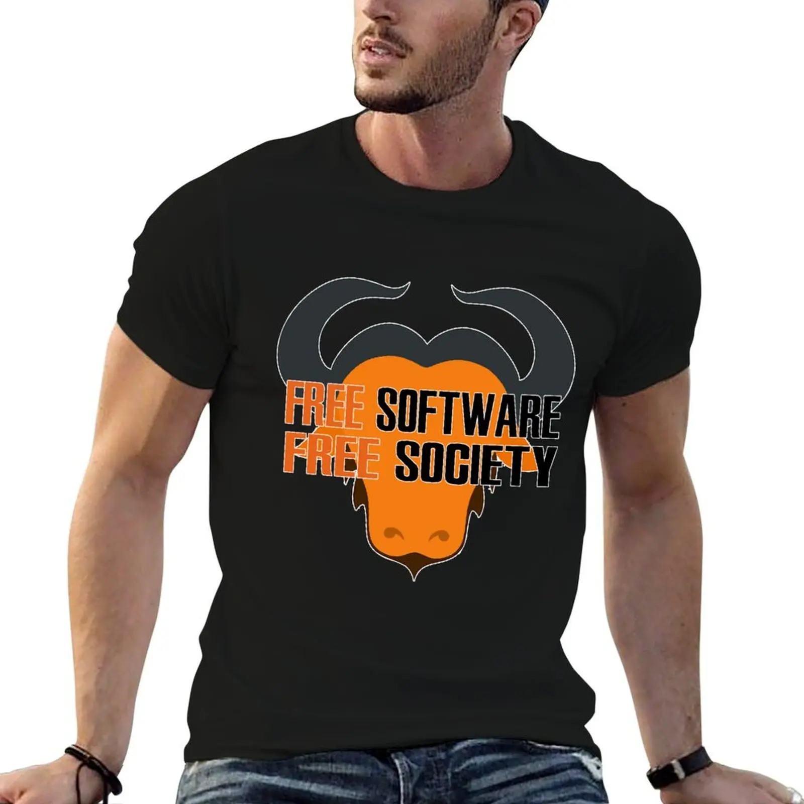 GNU - Free Software T-Shirt man t shirts graphic t shirt man plain man t shirt graphic T-shirt
