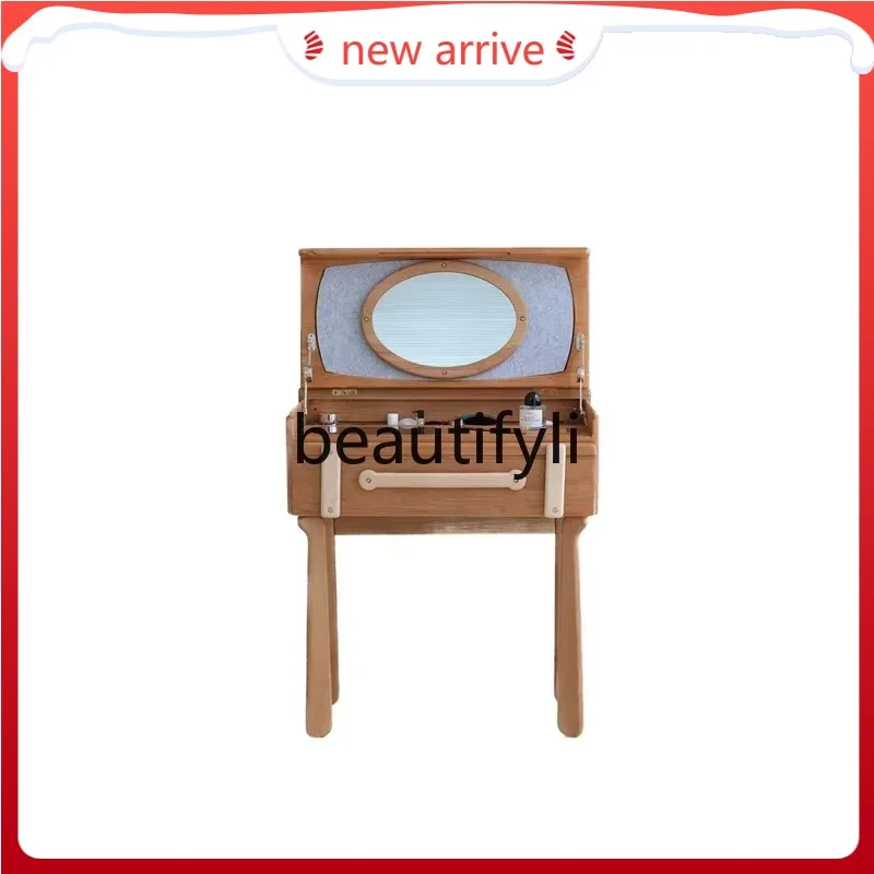 

D2520 Solid wood makeup table, makeup table, cherry wood small bedroom storage cabinet integrated