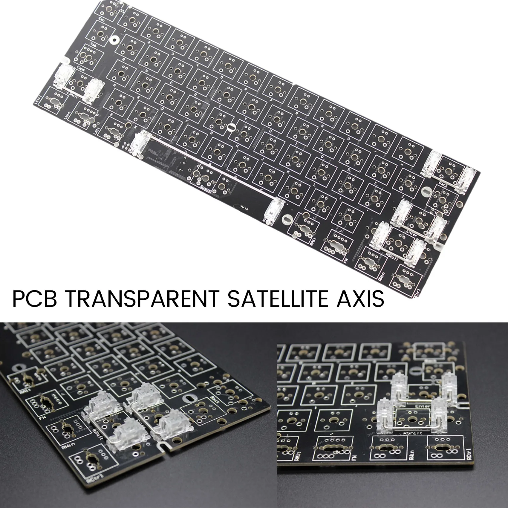 A41Z-기계식 키보드 체리 Mx 스위치 Pcb 장착 체리 안정기 투명 투명 케이스 6.25U 수정자 키 안정기