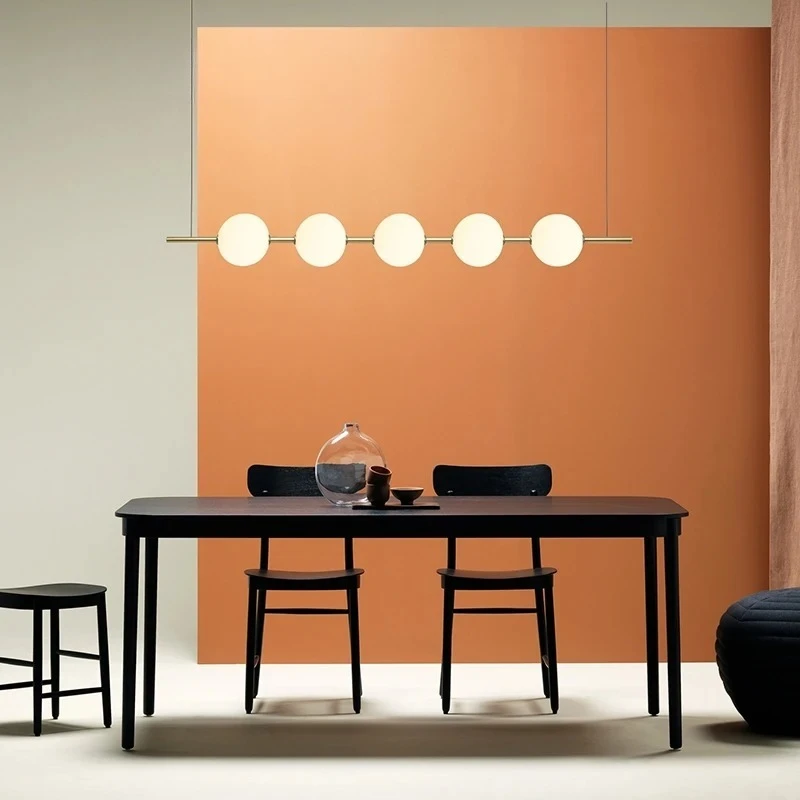 Creative Minimalist Long Strip Pendant Chandelier Lighting Fixture For Dining Room Restaurant High-end Luxury Table Lamp