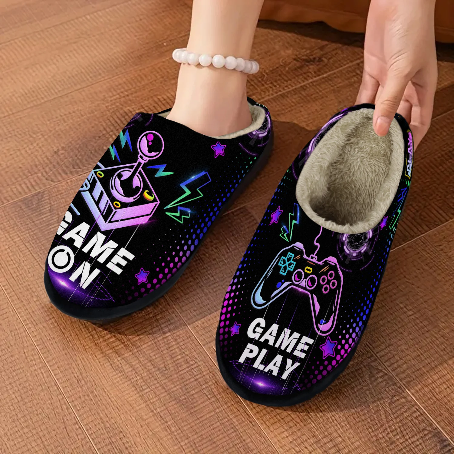 

Best Gamer Gifts, Indoor/Outdoor Slippers, Soft Memory Foam House slippers, Comfy Fuzzy House Shoes, Wenter Warm Bedroom Slipper