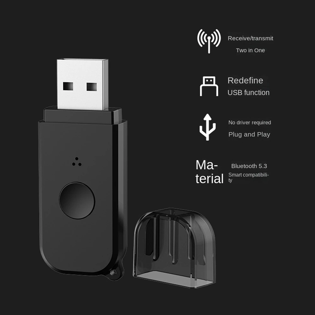 Penerima pemancar Bluetooth 5.3, adaptor penerima Audio USB untuk komputer TV Audio mobil