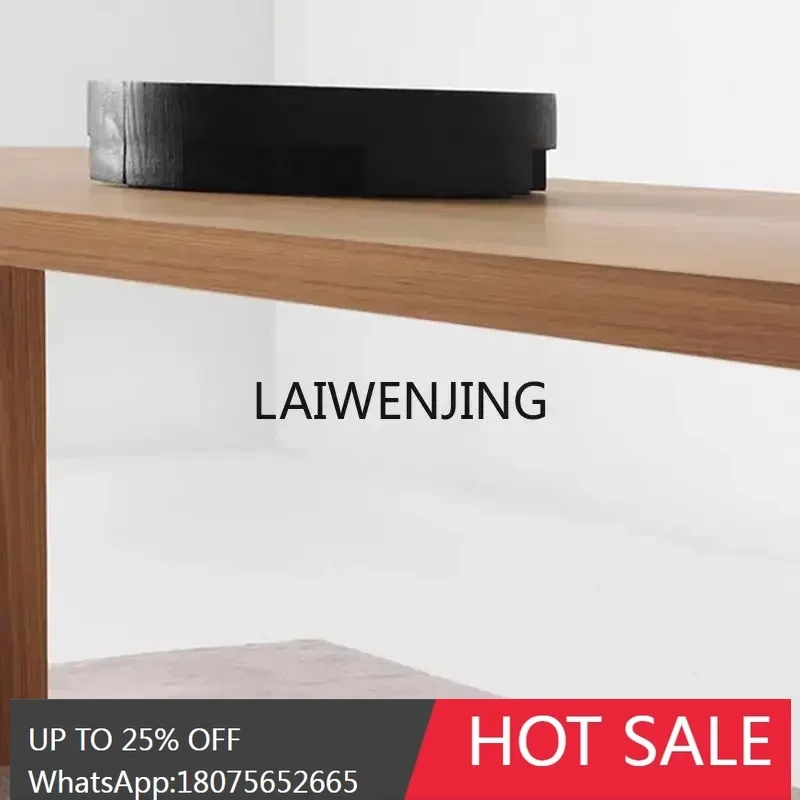 Nordischer Esstisch aus massivem Holz, Wabi Sandy, einfacher Schreibtisch aus Holz