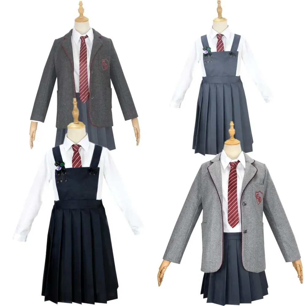 

Roald Dahl's Matilda the Musical Cosplay - Girls' School Uniform Costume with Coat & Skirt for Halloween