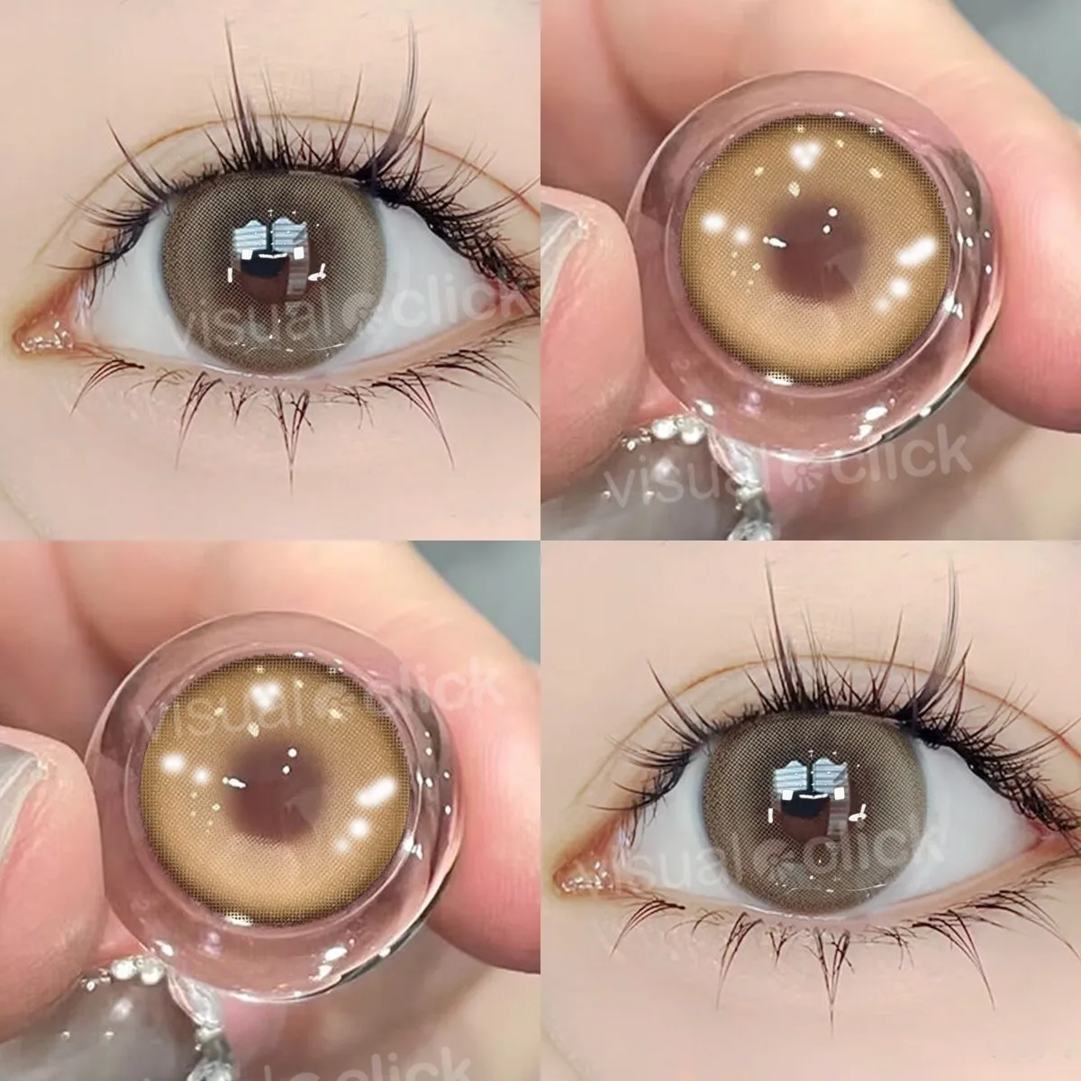 VisualClick 1 Pair -8.00-0 Cat Gray Colorcon Colored Contact Lenses with Degree Myopia Lenses Korean Lenses High Quality Lens