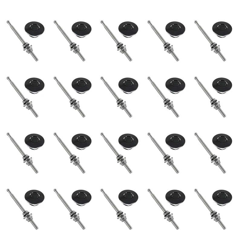 20X Quick Release Latch License Plate Lock Clip 1.25 Inch Diameter Aluminum Alloy Car Hood Pins Lock Clip Kit(Black)