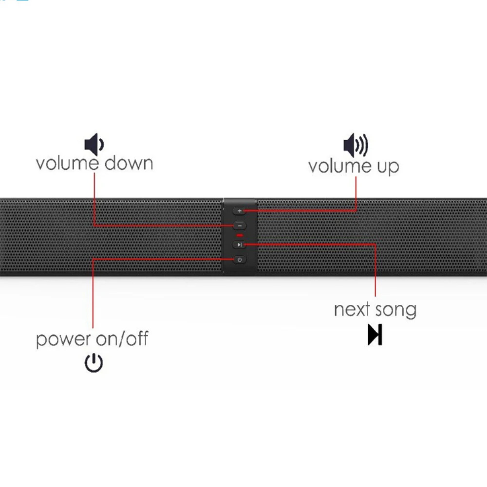 Imagem -04 - Soundbar sem Fio com Rádio fm Coluna Separada Home Theater Subwoofer tf Aux Computador tv Boom Box