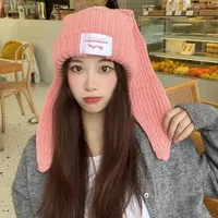 Rabbit Ears Knitted Wool Hat Love Girl Boy Hat Niche Design Personality Fashion Hat Cute Warm Autumn And Winter Tide Hat