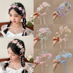 Girl's flower ribbon hair accessory flower garland headband