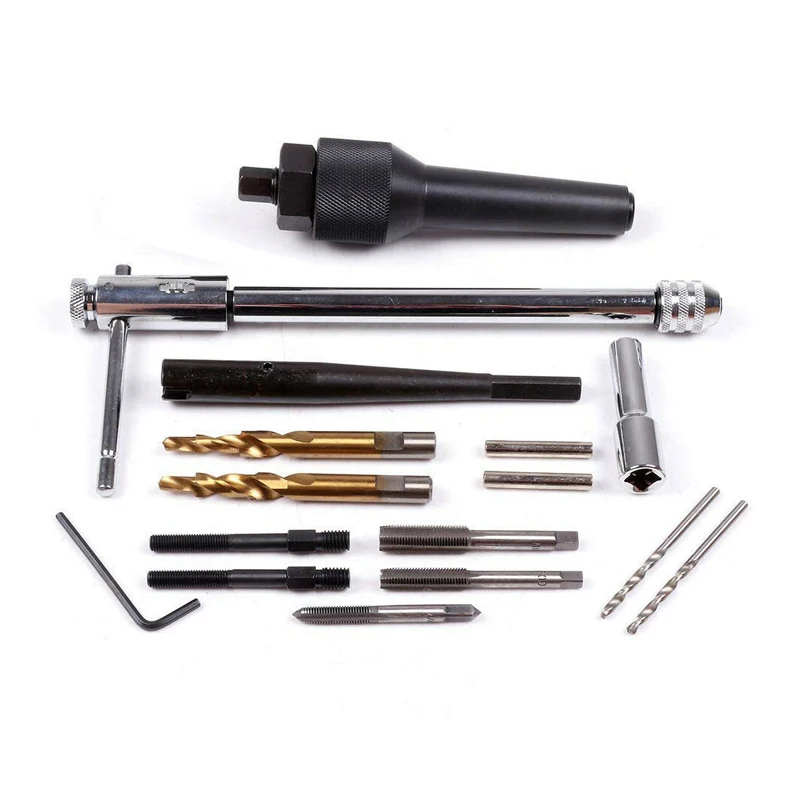 83095 16pcs Damaged Glow Plug Removal Remover Thread Repair Car Garage Tool Kit Set Auto preheating plug disassembly tool set