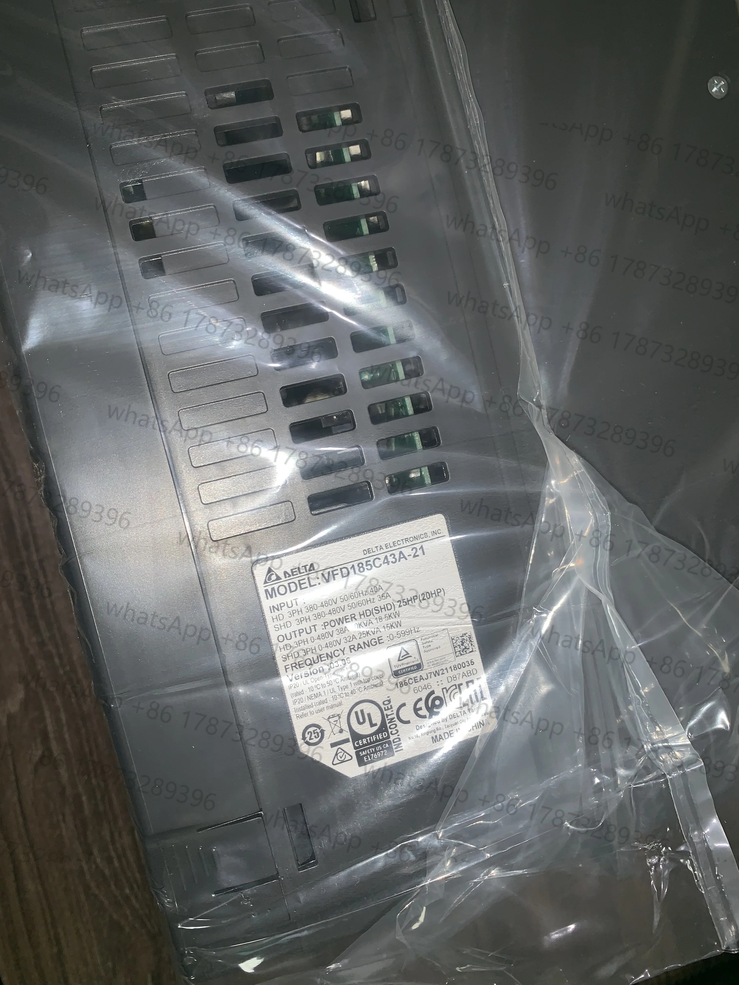 

Delta Inverter VFD-C2000 + 0.75-450K VFD185C43A 18.5KW 460V VFD185C43A -21