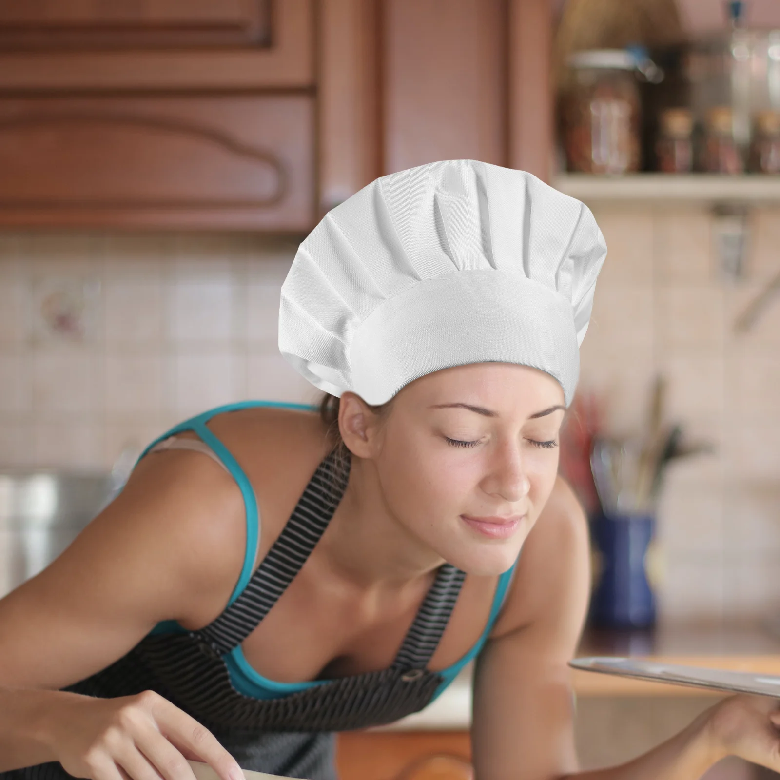 Chapéu de chef de algodão ajustável, chapéu de cozinha para homens e mulheres, uniforme respirável, restaurante, padaria, roupa de cozinheiro