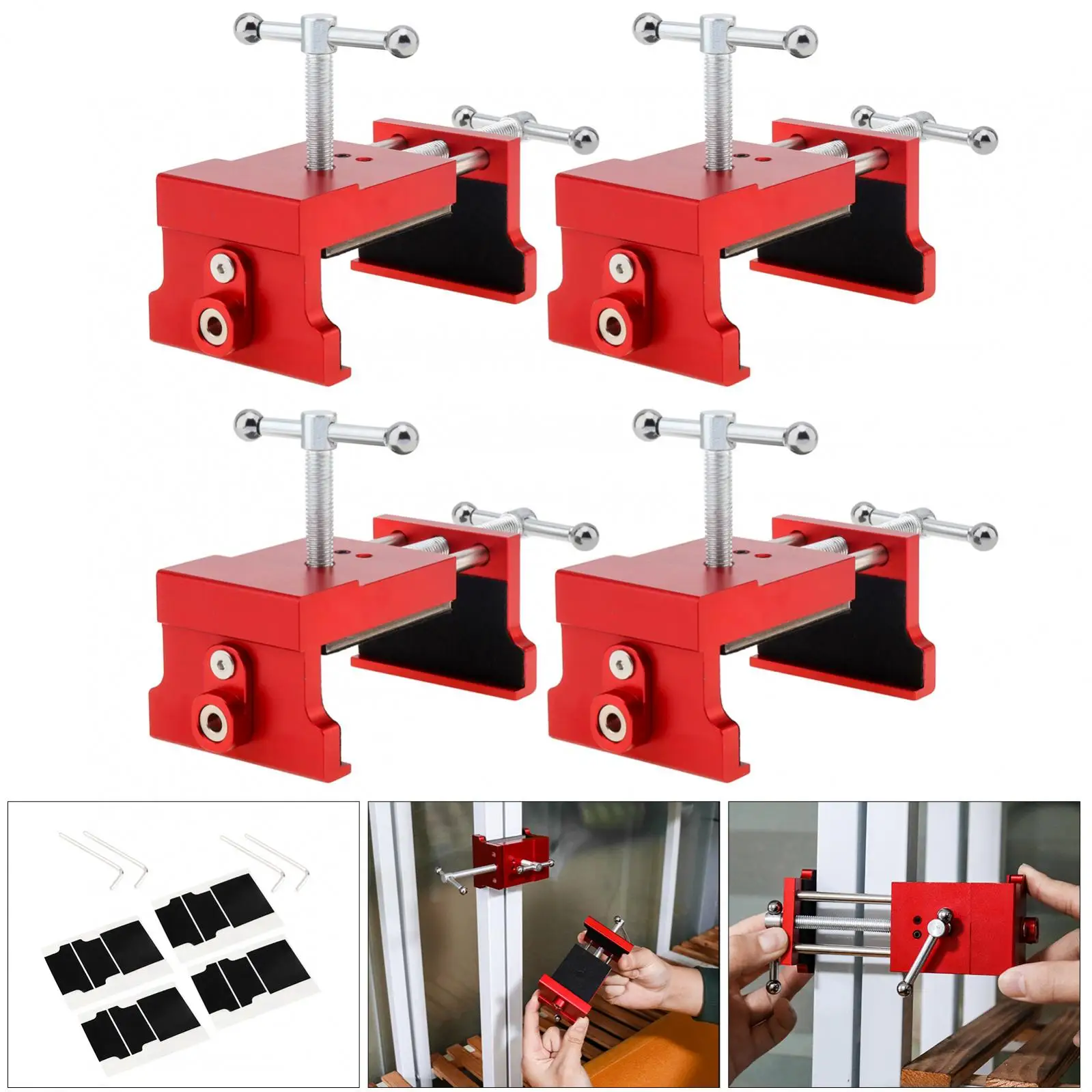 

4pcs Cabinet Clamps Cabinet Installation Clamps Cabinet Face Frame Clamp Installation with Adjustable Screws and Alignment Plate