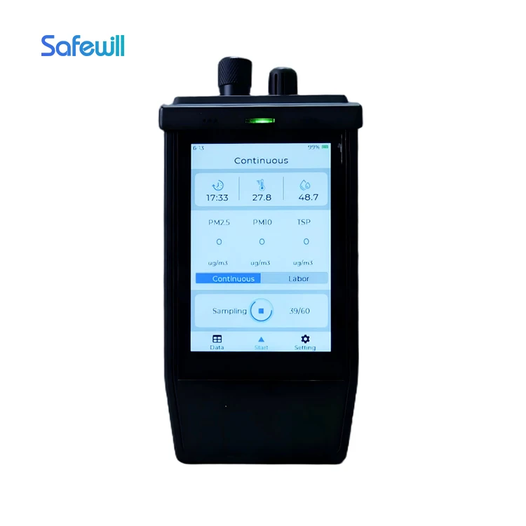 

Safewill Factory Wholesale Noise Dust and Vibration Monitoring PM2.5 PM10 HUM Portable Handheld Dust Particles Monitor