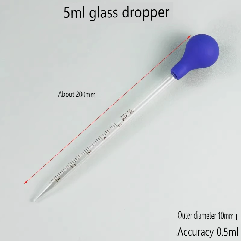 Glass graduated dropper reagent size pipette rubber tip dropper 0.5 1 2 3 5 10ml chemical laboratory equipment