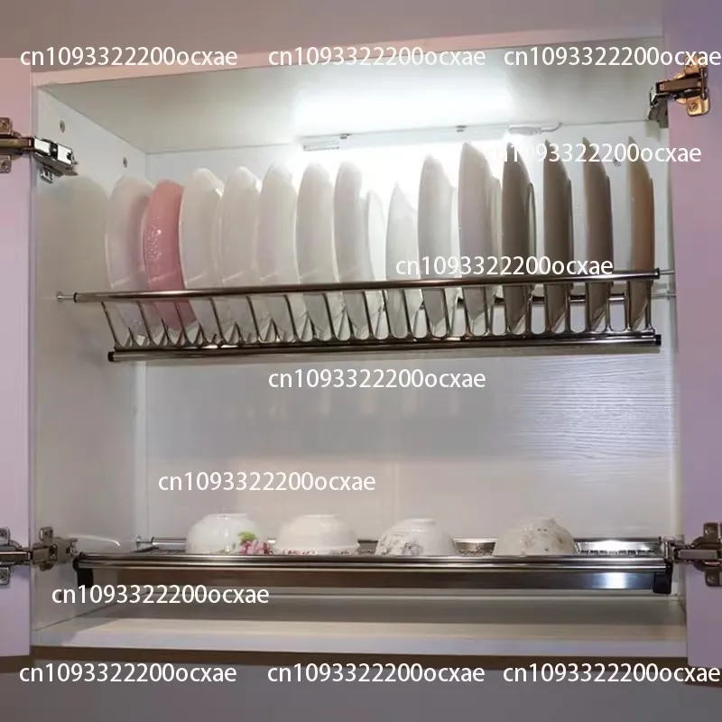 

1Set Stainless Steel 2 Tiers Dish Rack with Drip Collecting Tray Kitchen Cupboard Plate Storage Drying